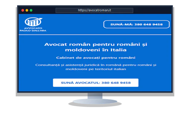 Avocat român pentru români și moldoveni în Italia