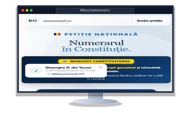 Numerarul.ro – Petiția Națională «Numerar în Constituție»