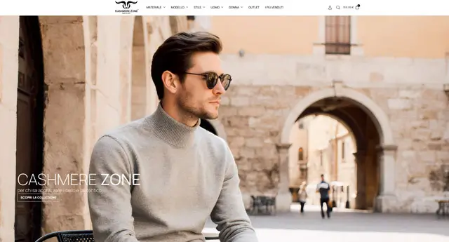 Negozio online fashion in cashmere – Ecommerce WooCommerce veloce (CashmereZone)