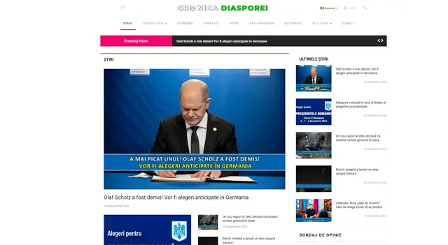 Cronica Diasporei – platformă de știri pentru românii din străinătate