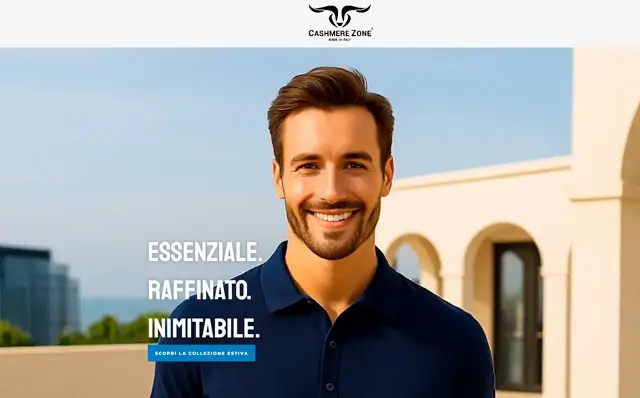 Polo Cashmere Zone – landing page promozionale pentru brand fashion